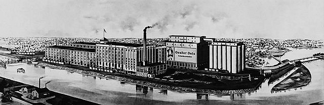 An illustration of the Quaker Oats factory before it was destroyed by fire in 1916 (photo: City of Toronto Archives)