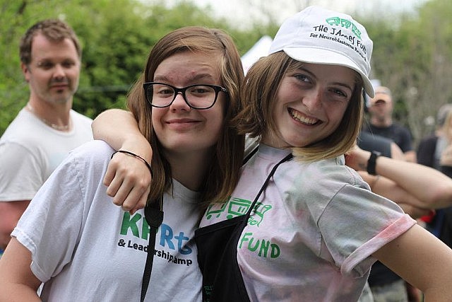 Kristian's niece Jessica and his daughter Abby at the Partington's annual yard sale and barbecue, which raised $6,500 for the James Fund (photo: Kristian Partington)