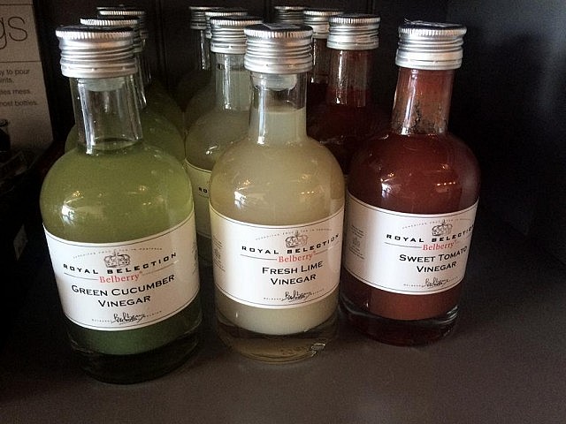 Flavoured vinegars are among the shop's many offerings (photo: Eva Fisher / kawarthaNOW)