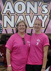 Andra Hughes, left, representing AONs Navy says the "biggest thing is that the money stays locally and we can see in our community how it helps." Her colleague Jeannette Larsen adds that it wasn't until the group got involved in the festival that they realized how many families and clients wanted to contribute.