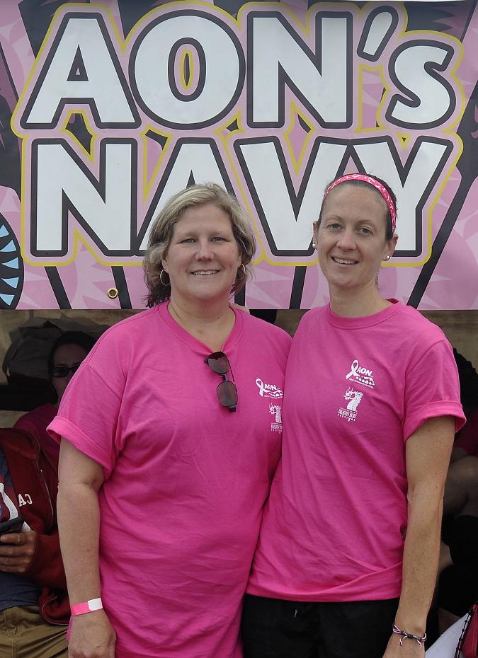 Andra Hughes, left, representing AONs Navy says the "biggest thing is that the money stays locally and we can see in our community how it helps." Her colleague Jeannette Larsen adds that it wasn't until the group got involved in the festival that they realized how many families and clients wanted to contribute.