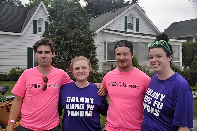 Team Galaxy Kung Fu Pandas' Alycia Buck, right, says "I think it's important to make people aware that we can make a difference." Evan Way, second from right, of Team Will's Warriors adds: "It brings the community together for a good cause."