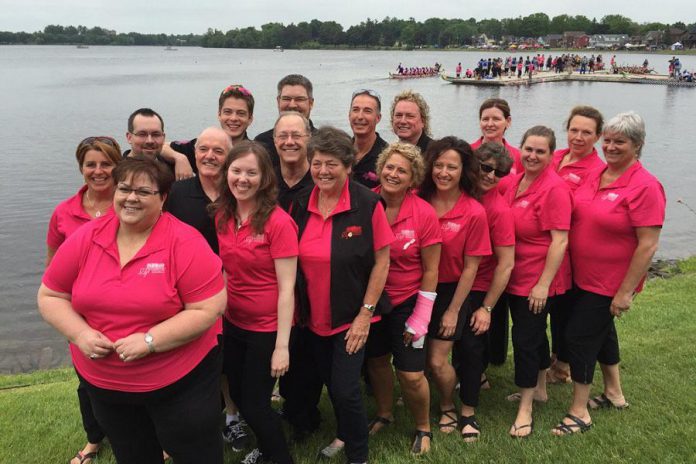 Jeanne Pengelly (far right) is a member of the Peterborough Pop Ensemble, pictured here preparing to sing at the Flower Ceremony at Peterborough's Dragon Boat Festival (which they've done every year since 2008). While she was at this year's festival, she asked a number of people why it's important to them. (Photo courtesy of Peterborough Pop Ensemble)