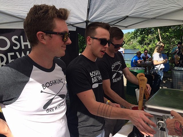 Founding brewmaster Johnny Briggs and the team from Boshkung Brewery poured Kellerbier and White Cap Wheat Ale at the second annual Kawartha Craft Beer Festival (photo: Eva Fisher)