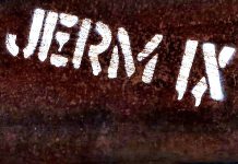 Graffiti artist JERM IX's tag on the train bridge. JERM IX has a show at Gallery in the Attic in Peterborough until July 15 (photo: David Fry)