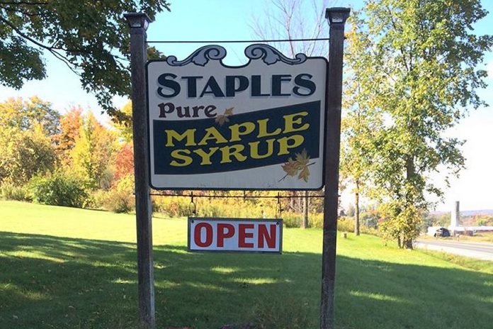 Robert Staples of Staples Maple Syrup has received a lifetime achievement award from the Ontario Maple Syrup Producers Association (photo: Staples Maple Syrup / Facebook)