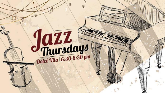 Dolce Vita Resto in downtown Peterborough now has live jazz on Thursday nights; reservations are recommended (graphic: Dolce Vita Resto / Facebook)