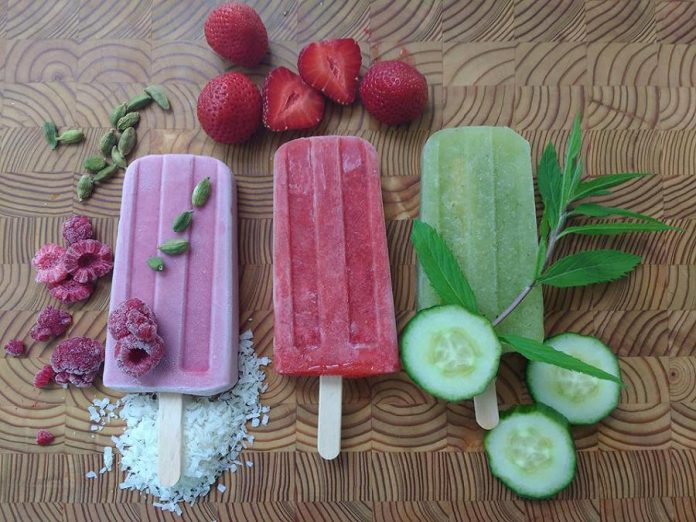 Local popsicle maker PeterPops offers flavours including coconut raspberry cardamom, strawberry and cucumber lime mint (photo: PeterPops)