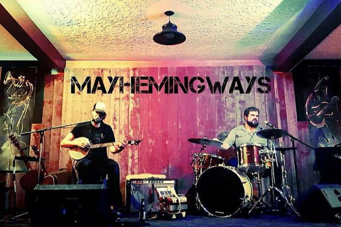 Back home from their cross-Canada tour, Peterborough's fuzz-folk duo Mayhemingways (Benj Rowland and Josh Fewings) are performing at Muddy's Pit BBQ in Keene at 3 p.m. on Sunday, July 31 (photo: Mayhemingways / Facebook)