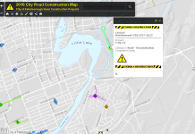 The interactive construction project map is available on the City of Peterborough's website