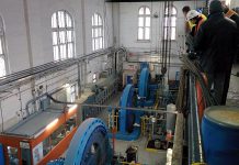 Before the expansion, the three turbine-driven generators at the London Street facility each produced around 1.3 megawatts of power from the flow of water in the Otonabee River. With the expansion, the facility now has the capacity to produce 10 megawatts of green power. (Photo: Bruce Head / kawarthaNOW.com)