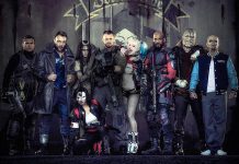 The U.S. government recruits a team of dangerous incarcerated supervillains for a top-secret mission, with Adam Beach as Slipknot, Ian Courtney as Boomerang, Cara Delevingne as Enchantress, Karen Fukuhara as Katana, Joel Kinnamen as Rick Flag, Margot Robbie as Harley Quinn, Will Smith as Deadshot, Adewale Akinnuoye-Agbaje as Killer Croc, and Jay Hernandez as Diablo