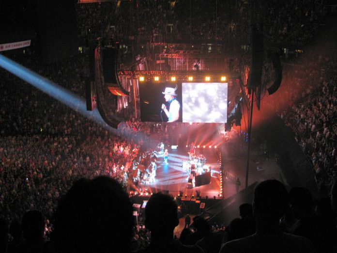 The view of the stage from our seats. Beautiful lighting and video accompanied beloved tunes. (Photo: Alisha Embury)