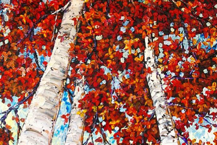 October is the month for painting in the Kawarthas. This colourful piece is by painter Maya Eventov, who will be showing work at Gallery on the Lake's upcoming Thanksgiving show and sale. (Photo: Gallery on the Lake)