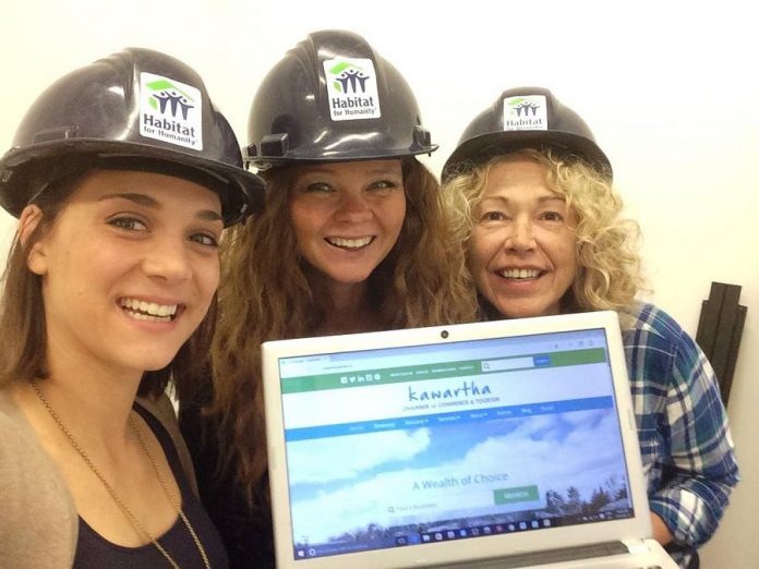 Habitat for Humanity gets into the #WealthofChoice selfie spirit for the Kawartha Chamber of Commerce and Tourism's $1,000 contest. Posting a selfie with the new website will get you an extra contest entry. (Photo: Habitat for Humanity Peterborough and District)