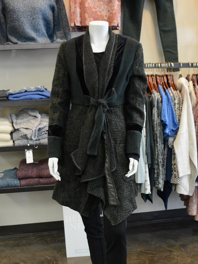 This opera coat by Boo Radley offers a more constructed look than some of the knitwear alternatives. (Photo: Eva Fisher)