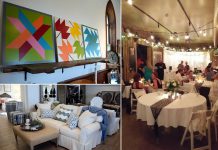 Find out about fall decor trends from Style Your Nest (top), take an inside look at a wedding held at the Historic Red Dog Tavern with Swanky Events (right), and get design inspiration from the beautiful new showroom of Lakeshore Designs (bottom)