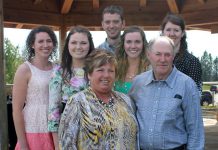 The Buck family of Norwood is the 2016 Farm Family of the Year. Pictured are Barb and Jim Buck with daughters Amanda, Ashley, Jamie, Julia Haan, and son-in-law Tim Haan (supplied photo)