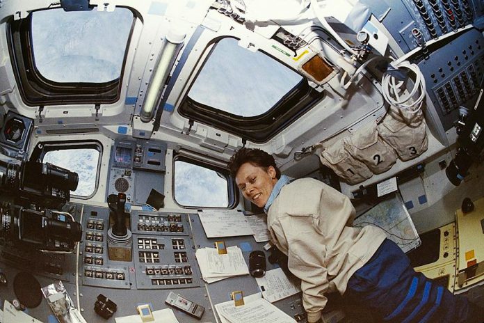 Dr. Roberta Bondar during her 1992 mission on the space shuttle Discovery. She will be delivering the keynote address for the annual Philanthropy Forum at a public event at Market Hall on November 16. (Photo: NASA)