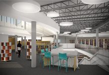 A design rendering of the interior of the new Peterborough Public Library on Alymer Street, which is expected to reopen by late summer 2017 (graphic: +VG Architects and Intercede Design Consultants)