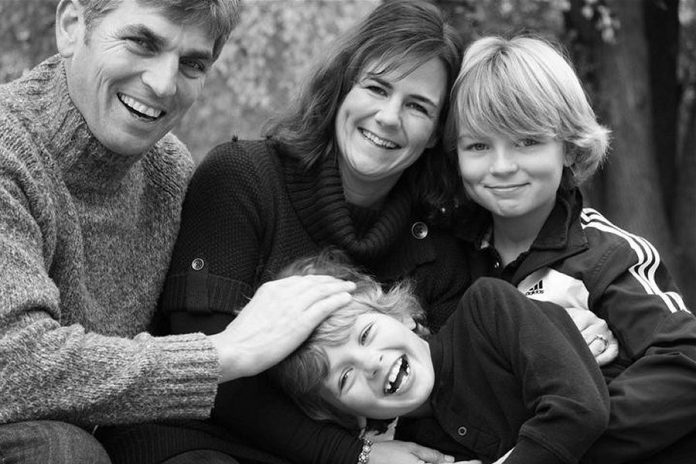 Geoff Taber, his wife Jacquie Gardner, and their two sons Scott and Andrew perished in a Stoney Lake cottage fire on Christmas Eve (photo courtesy of Osler, Hoskin & Harcourt LLP)