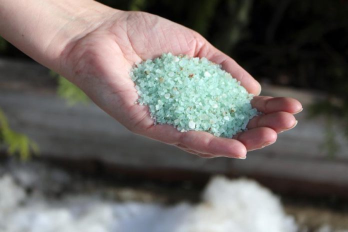 The GreenUP Store carries Clean and Green Ice Melter by Swish, an alternative to salt that's gentle on vegetation, concrete, water, and floors. It's not corrosive and is completely safe to handle with bare hands, so it's safer around children and pets, too. (Photo: Karen Halley)