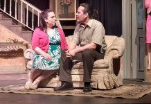 Natalie Dorsett as Sarah and Derek Weatherdon as Noah in the Peterborough Theatre Guild's production of Robert Ainsworth's "A Life Before", running February 24 to March 11 (photo: Sam Tweedle / kawarthaNOW)