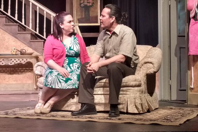 Natalie Dorsett as Sarah and Derek Weatherdon as Noah in the Peterborough Theatre Guild's production of Robert Ainsworth's "A Life Before", running February 24 to March 11 (photo: Sam Tweedle / kawarthaNOW)