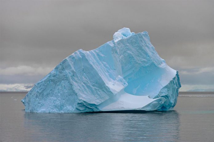 "Blue Ice", a large-scale photograph by Arnold Zageris from his latest series "Antarctica" (photo courtesy of Christensen Fine Art)