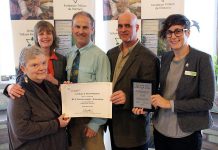 Members of the RCE Coordinating Committee: Linda Slavin of For Our Grandchildren, Jane Gray of Fleming College, Cam Douglas (Secondary School Teacher), Jacob Rodenburg of Camp Kawartha, and Brianna Salmon of GreenUP (photo courtesy of GreenUP)