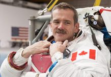 Colonel Chris Hadfield, the first Canadian to walk in space and the first Canadian to command the International Space Station, will speak at Lindsay's Academy Theatre on May 11 at a fundraiser for the United Way of City of Kawartha Lakes (photo: Chris Hadfield / NASA)