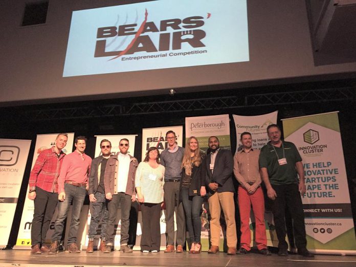The six 2017 Bears' Lair finalists are (left to right): That Dam Tea (TreeWell Limited), Loch, Ship Shape Service, Mont Pellier, Lab Improvements, and Dock HitchHinge (photo courtesy of Bears' Lair)
