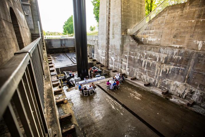 Peterborough & The Kawarthas Tourism, in partnership with Parks Canada and The Canadian Canoe Museum, is offering 64 people the chance to dine under the Peterborough Lift Lock this summer (photo: Peterborough & The Kawarthas Tourism)