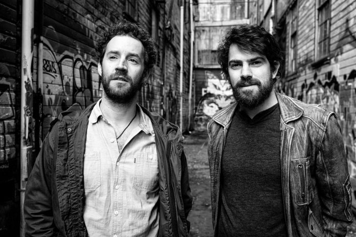 The Harpoonist & The Axe Murderer are Shawn Hall (harmonica, lead vocals) and Matthew Rogers (guitar, foot percussion). They'll be performing at the Market Hall in Peterborough on April 14 with blues Ryan McNally. (Photo: Jodie Ponto)