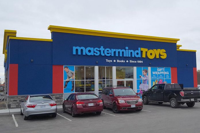 Mastermind Toys has been aggressively expanding its locations across Canada. The Peterborough location, pictured here, is Mastermind's 50th store in Canada. (Photo: Mastermind Toys)