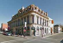 On April 3, 2017, Peterborough City Council voted to deny heritage designation to the properties at 144 Brock Street (The Pig's Ear Tavern) and 450 George Street North (The Black Horse Pub). The two properties adjoin the west and south sides of the Morrow Building, which received heritage designation in 1995. The decision paves the way for Parkview Homes to develop the two properties, although the developer's plans will be reviewed by council. (Photo: Google)
