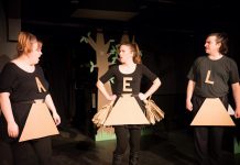 Meg O'Sullivan, Lindsay Unterlander, and Matt Gilbert in The Leader, one of two absurdist plays by avante-gard French playwright Eugène Ionesco presented on the Easter long weekend at The Theatre On King (photo: Andy Carroll)