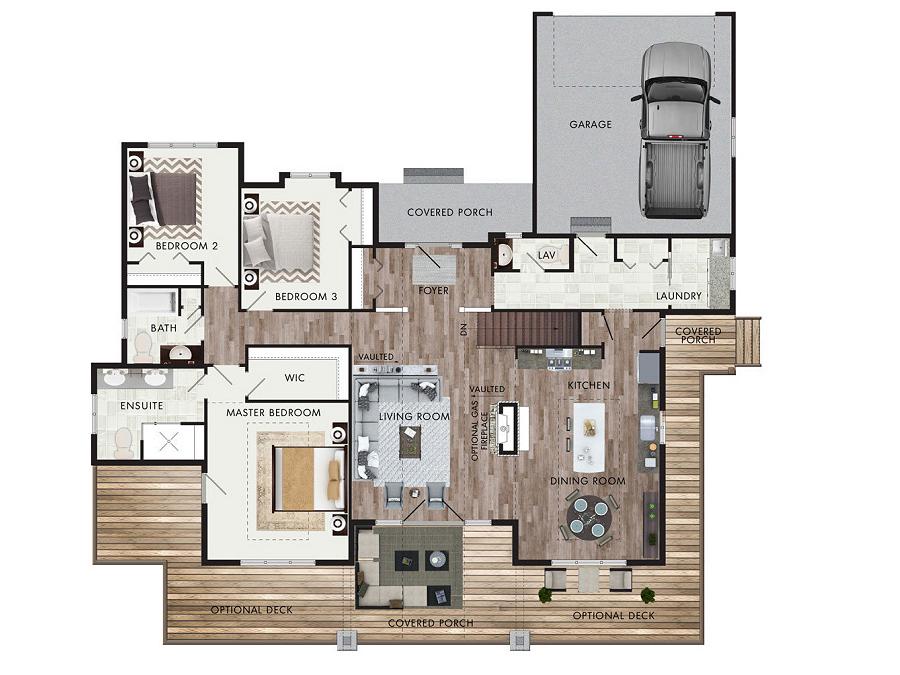Beaver Homes and Cottages floor plans are fully customizable. Anything can be altered to suit the client's preferences, including materials used. (Image: Beaver Homes and Cottages)