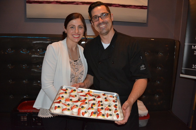 Natalie and Nick Wittek of the Magic Rolling Pin offered meringue nests with fresh fruit and lemon curd to the attendees. (Photo: Eva Fisher / kawarthaNOW.com)