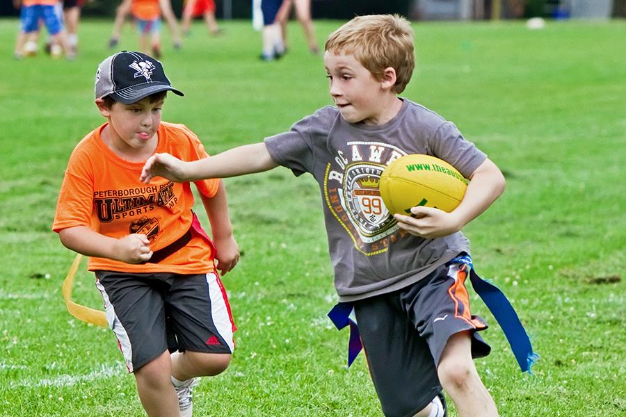 Ultimate Sports Camp, offered in partnership with the Peterborough Rugby Club and the City's Recreation Division, introduces campers to non-contact rugby. (Photo: City of Peterborough Recreation Division)