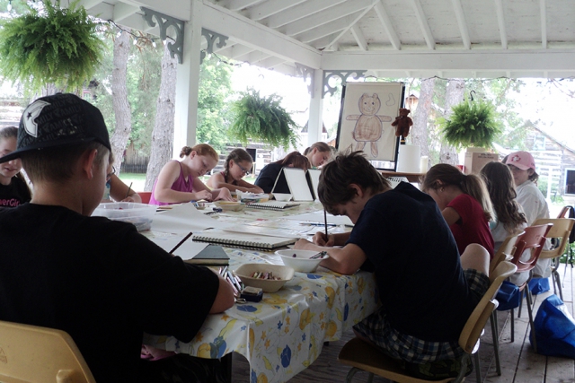 At Art Camp, children practice proper art techniques through the use of paints, pastels, pencils, charcoal, paper mache, and more. (Photo: Kawartha Settlers' Village)