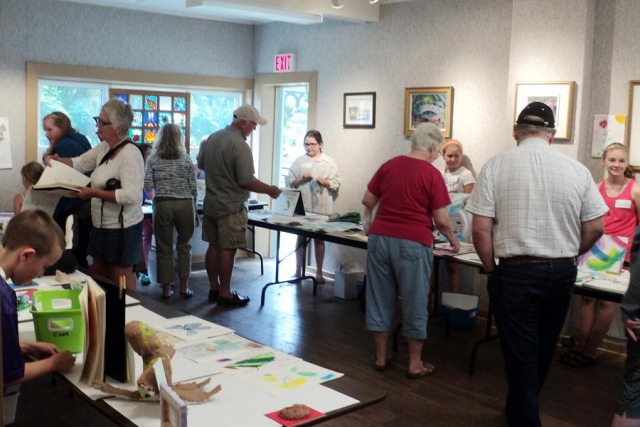 At the end of the Art Camp program, campers do an art exhibit where they display their creations for friends and family to see. (Photo: Kawartha Settlers' Village)