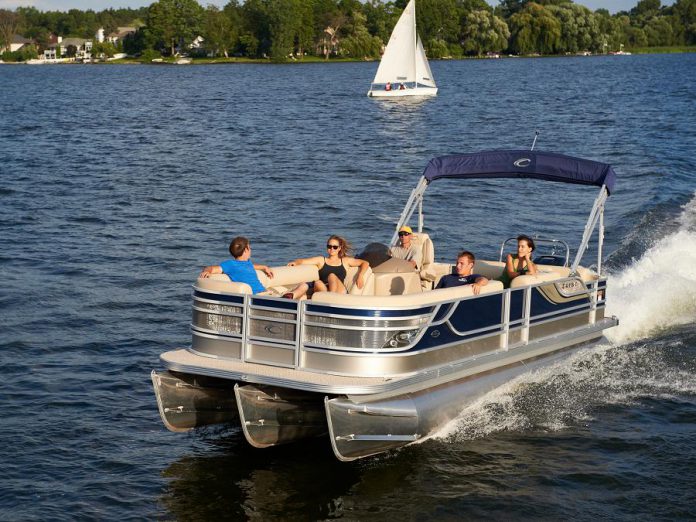 A 20-year-old student from China died after falling from the bow of a pontoon boat similar to the one pictured here.