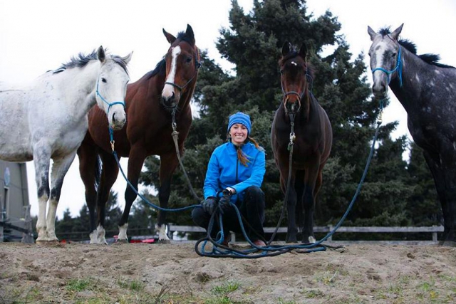 Owner and trainer Lindsey Partridge with a few of her horses on the farm. Summer camps are taught by experienced, knowledgeable, and professional staff. (Photo: Partridge Horse Hill)