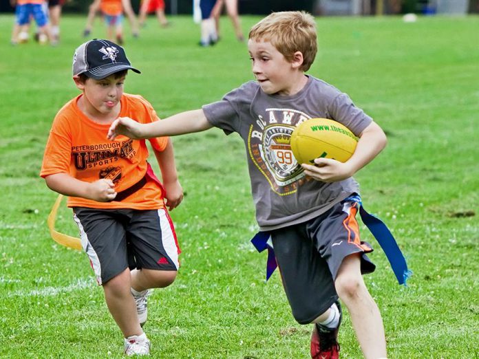From horseback riding to sports to history, there's no shortage of summer camps in the Kawarthas for every child's interest. Ultimate Sports Camp, offered in partnership with the Peterborough Rugby Club and the City's Recreation Division, introduces campers to non-contact rugby as well as archery, giant-ball soccer, cricket, disc golf, ultimate Frisbee, tennis, Aussie Rules football, and basketball. (Photo: City of Peterborough Recreation Division)