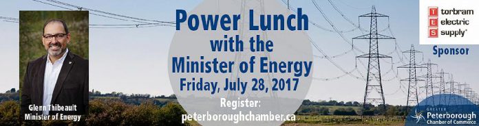 Ontario Energy Minister Glenn Thibeault is speaking at the Peterborough Golf and Country Club on July 28.