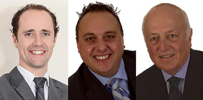 Chris Salmoas, Kyle Brewer, and Curtis Eastmure of Sun Life Financial in Haliburton.