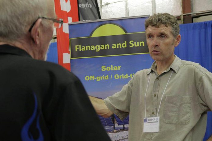 Flanagan and Sun, a renewable energy company serving Peterborough and the Kawartha Lakes, at the 2016 Love Local Expo.