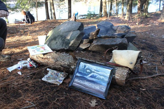 After paddling to a day campsite, you'll receive a lesson in plein air painting and then proceed to create your own painting. Lunch will be provided. (Photo courtesy of The Canadian Canoe Museum /  The Land Canadian Adventures)