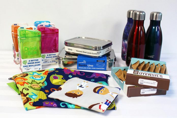 Reusable drinking boxes, insulated water bottles, stainless bento boxes, colourful reusable snack bags, and bamboo cutlery are a few of the options the GreenUP Store carries for packing your child's zero-waste lunches this school year.